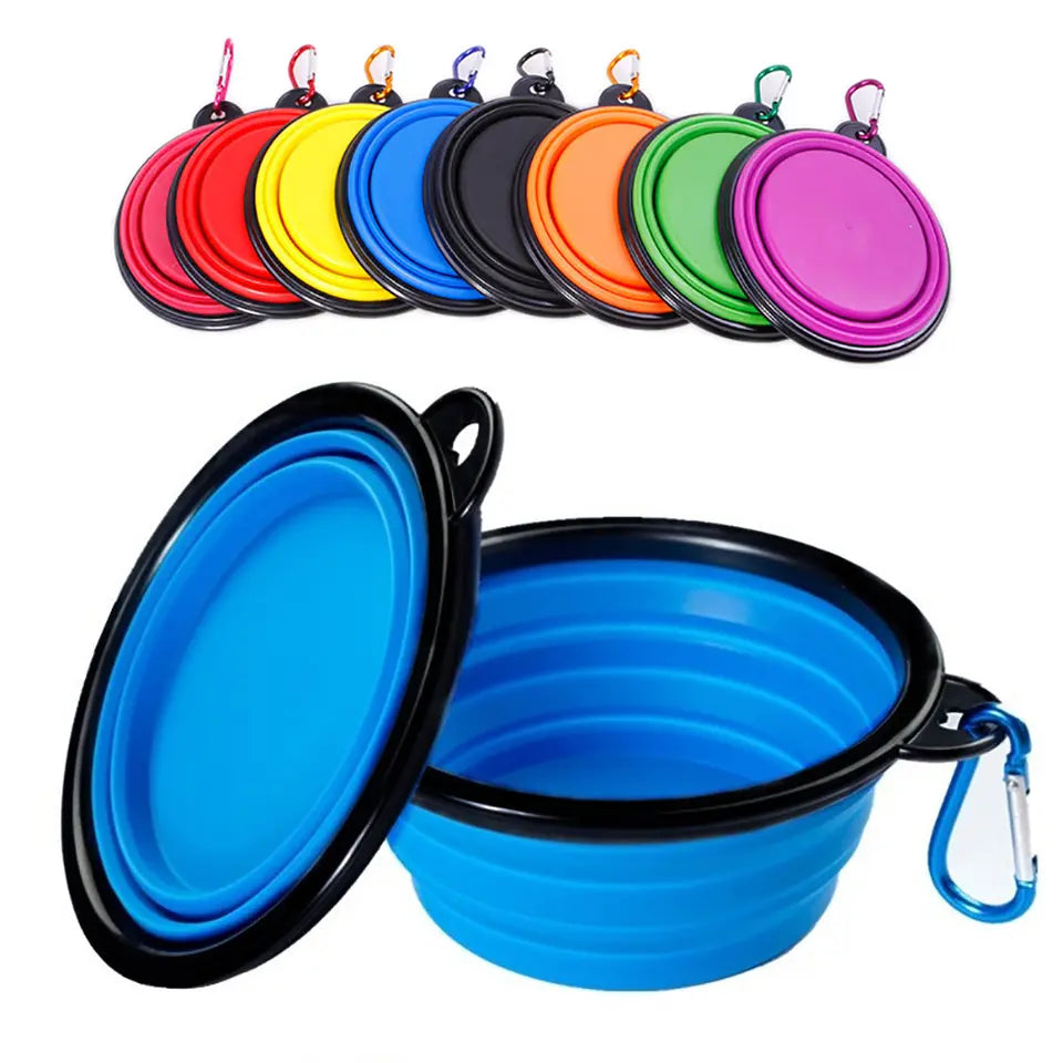 PBF0002 Collapsible Pet Silicone Food Water Bowl with Carabiner