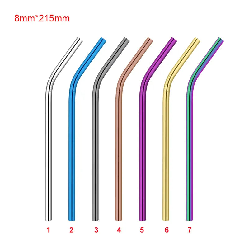 RSS0004 Reusable Stainless Steel Yerba Bubble Tea Drinking Straws with Spoon