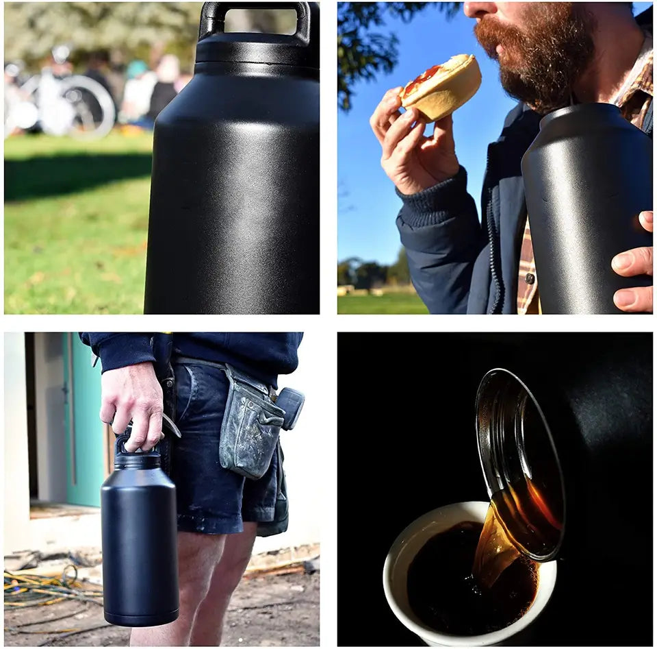 Stainless Steel Double Wall Vacuum Insulated Flask Thermos, 1900ml (64oz) - WBS0003