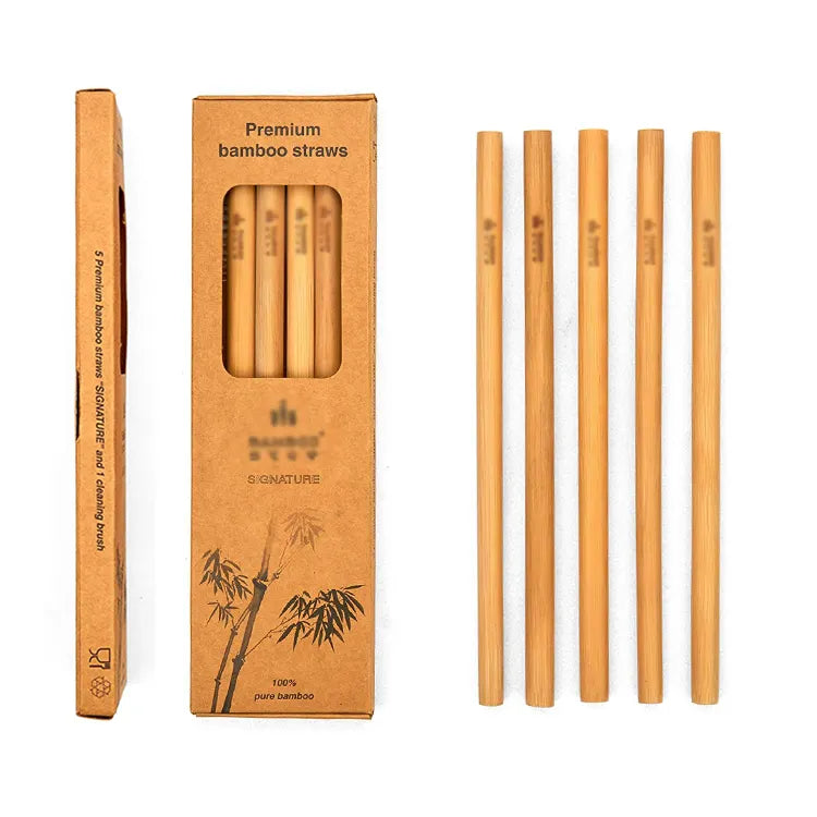 RSB0001 5 Eco-Friendly Reusable Bamboo Straw - Recyclable and Sustainable