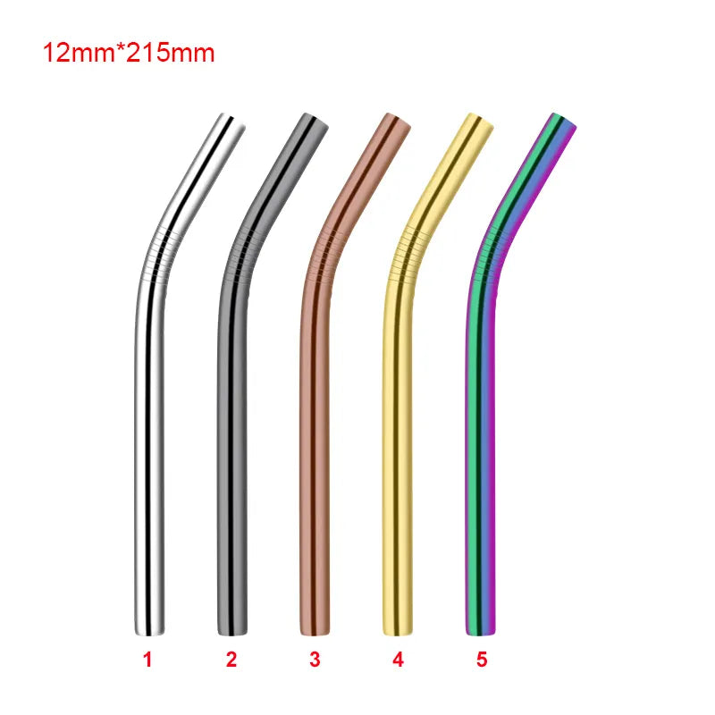 RSS0004 Reusable Stainless Steel Yerba Bubble Tea Drinking Straws with Spoon