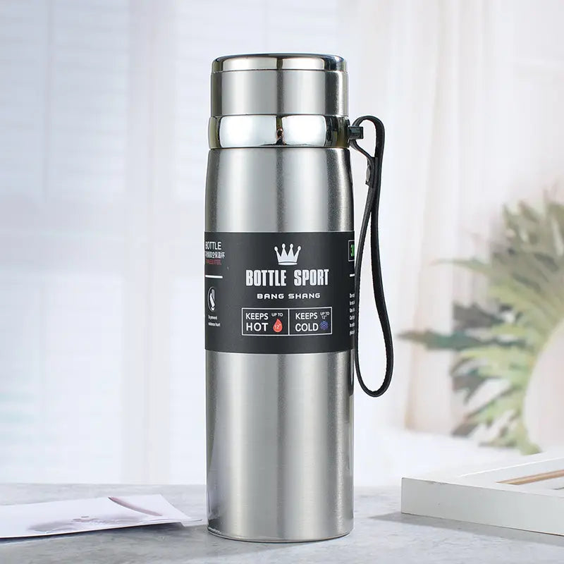 Stainless Steel Insulated Bottle with Handle, 600ml, 800ml, and 1000ml - WBS0035