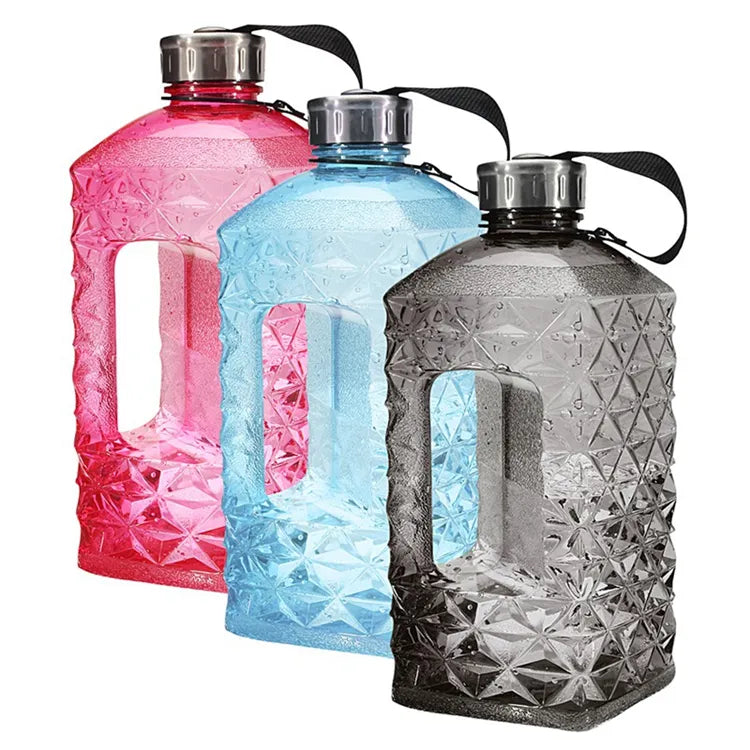 Diamond Rhombus Sports Fitness Plastic Bottle, 2.2L - 0.6 Gallon