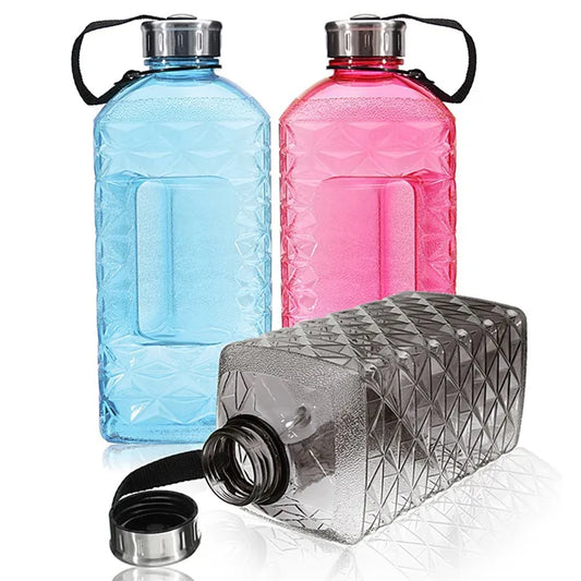 Diamond Rhombus Sports Fitness Plastic Bottle, 2.2L - 0.6 Gallon