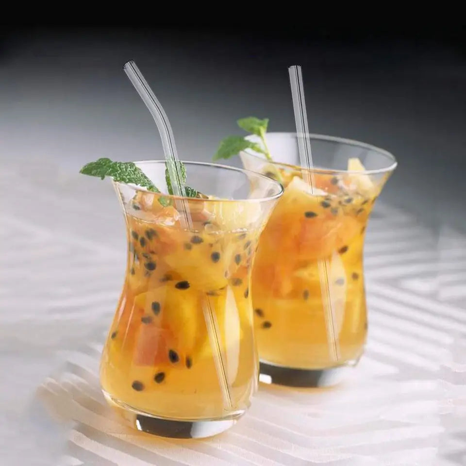 RSG0002 Clear Reusable Glass Straws - Healthy, Eco-Friendly, and BPA-Free