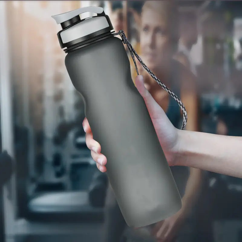 Tritan Plastic Bottle with Wide Mouth and 1-Click Open Lid with Rope, 1L (32oz) - WBP0011