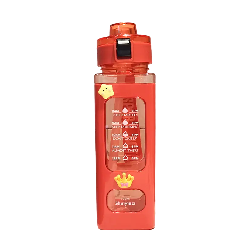 Portable Plastic Bottle with Time Marker for Student Sports, 700ml - WBP0016
