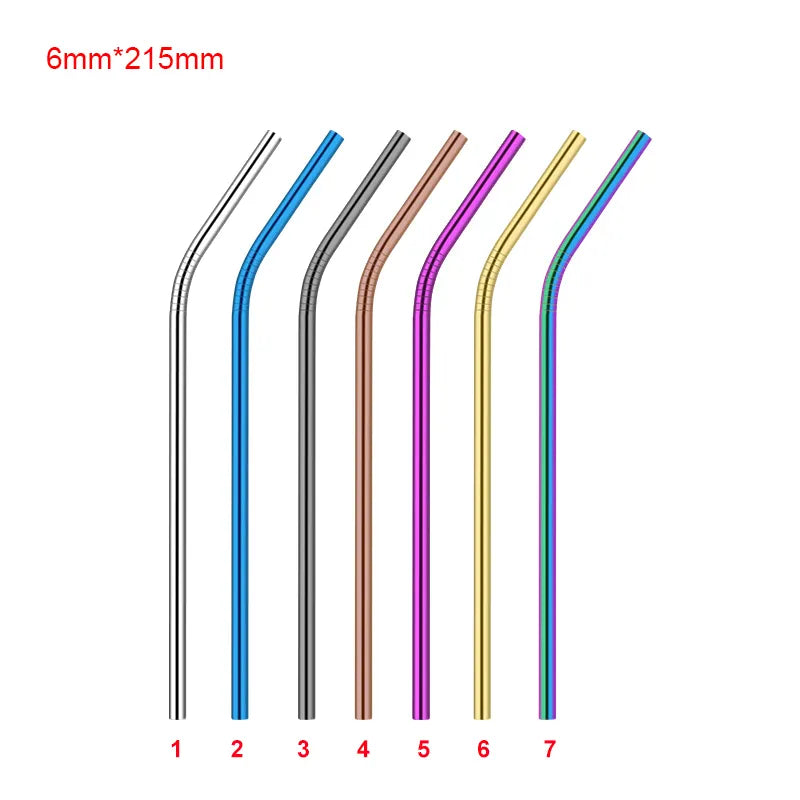 RSS0004 Reusable Stainless Steel Yerba Bubble Tea Drinking Straws with Spoon