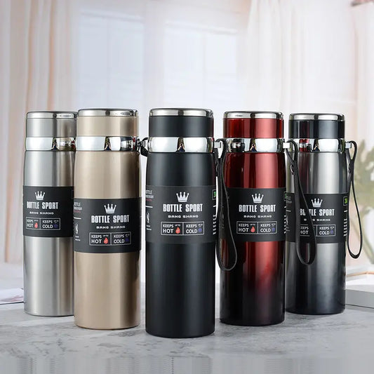 Stainless Steel Insulated Bottle with Handle, 600ml, 800ml, and 1000ml - WBS0035