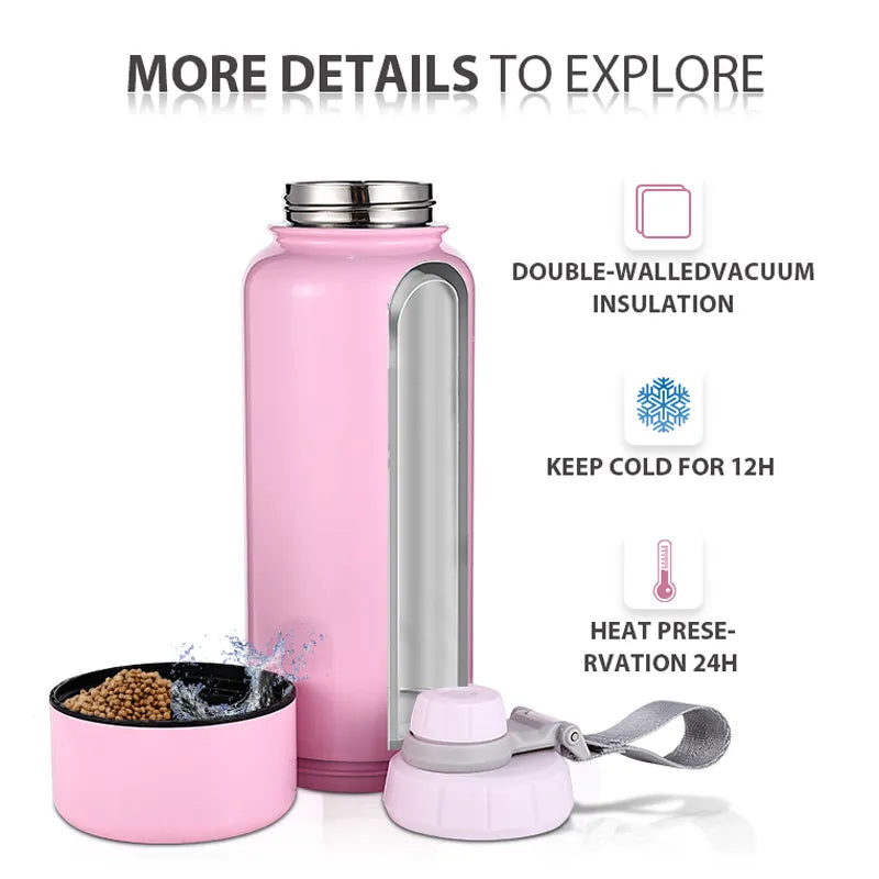 PBF0009 Double Wall Insulated Stainless Steel Water Bottle with Lid - 32oz