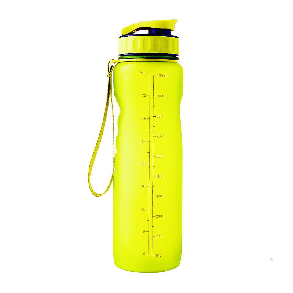 Tritan Plastic Bottle with Wide Mouth and 1-Click Open Lid with Rope, 1L (32oz) - WBP0011