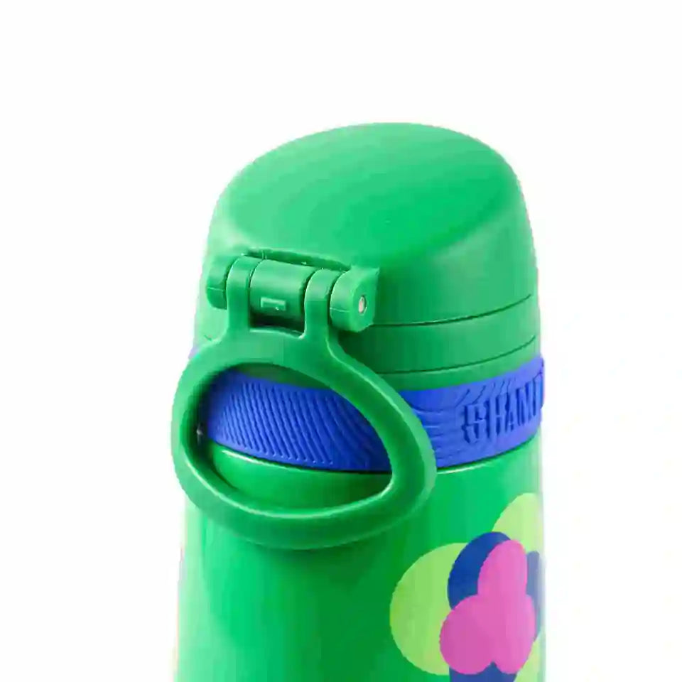 Stainless Steel Bottle - Kids Vacuum Insulated with Straw and Portable Ring, 350ml - WBS0036