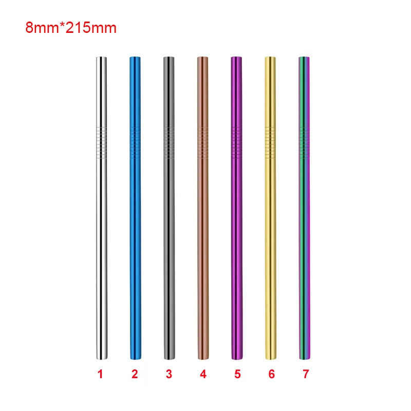 RSS0004 Reusable Stainless Steel Yerba Bubble Tea Drinking Straws with Spoon