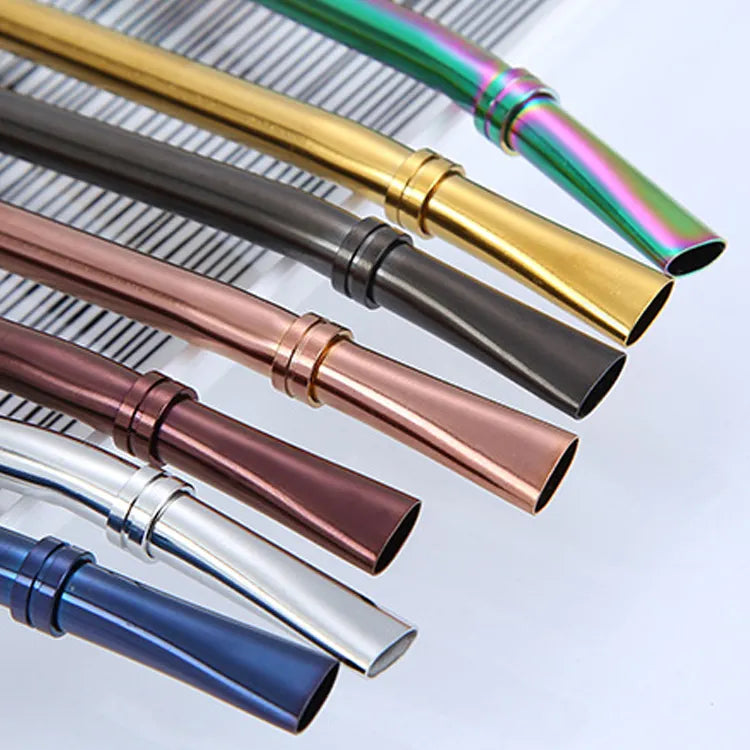 RSS0002 : Hot Seller Kitchen Product: Reusable Stainless Steel Drinking Straw Spoon - Also Functions as a Metal Stirrer