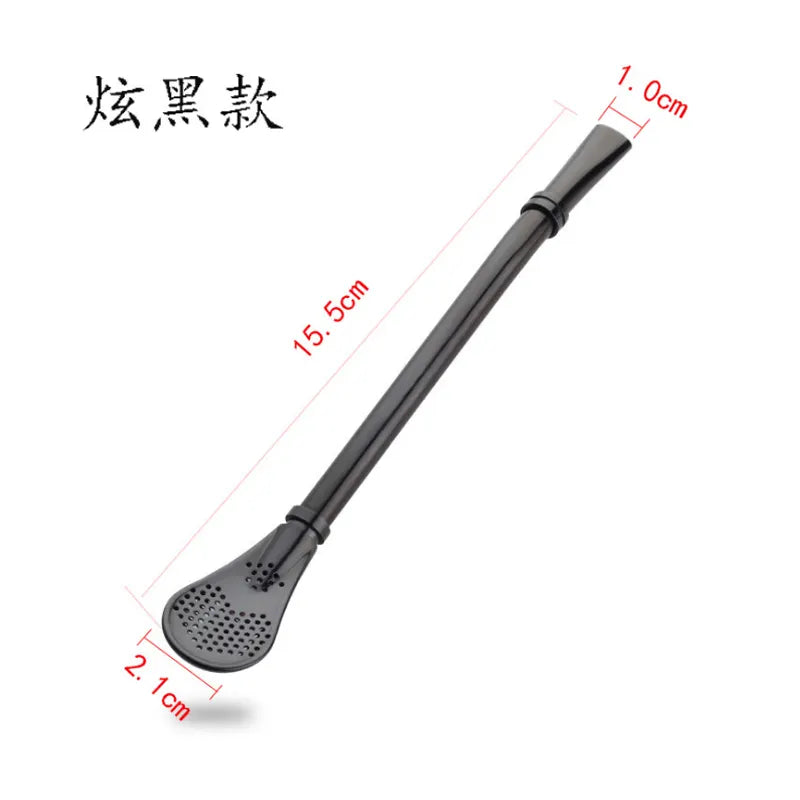 RSS0002 : Hot Seller Kitchen Product: Reusable Stainless Steel Drinking Straw Spoon - Also Functions as a Metal Stirrer