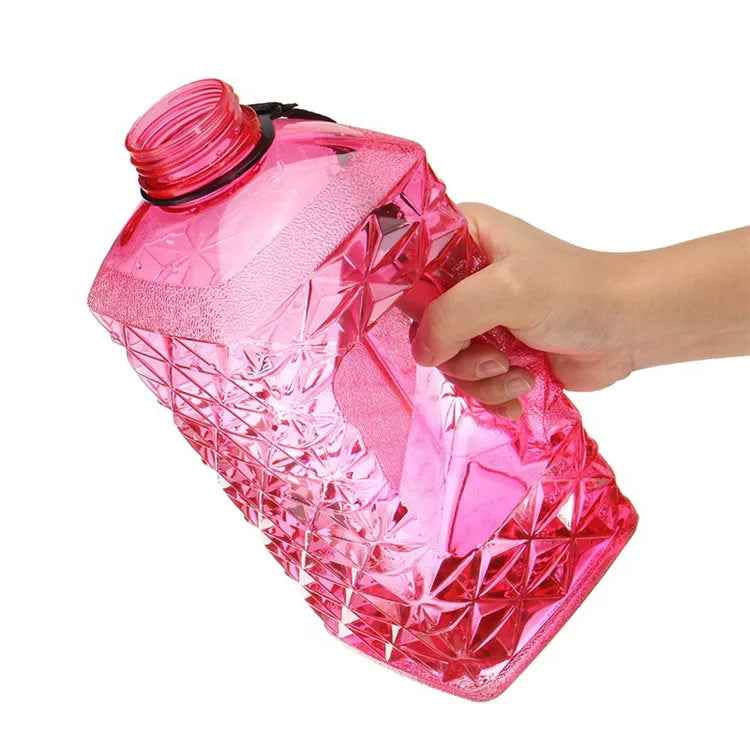 Diamond Rhombus Sports Fitness Plastic Bottle, 2.2L - 0.6 Gallon