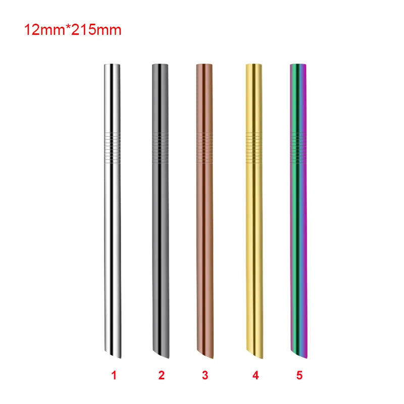 RSS0004 Reusable Stainless Steel Yerba Bubble Tea Drinking Straws with Spoon
