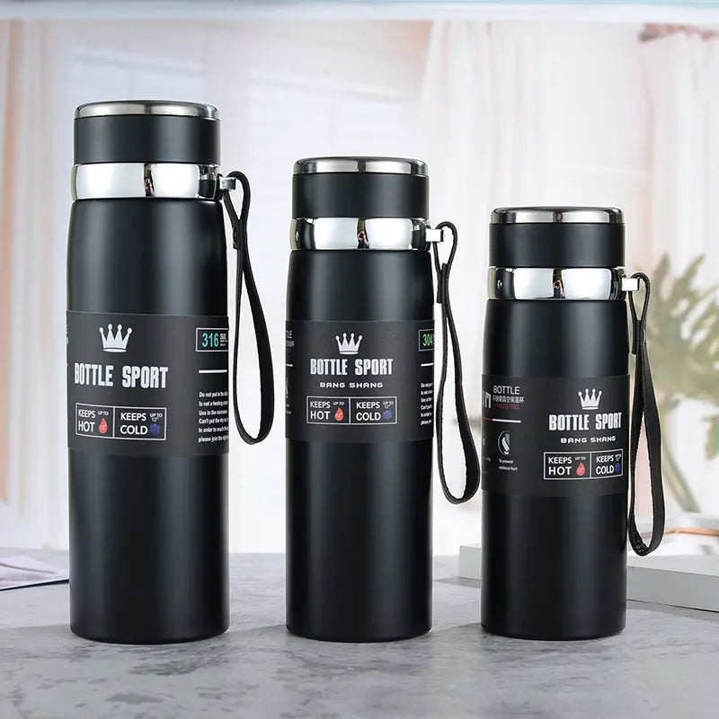 Stainless Steel Insulated Bottle with Handle, 600ml, 800ml, and 1000ml - WBS0035