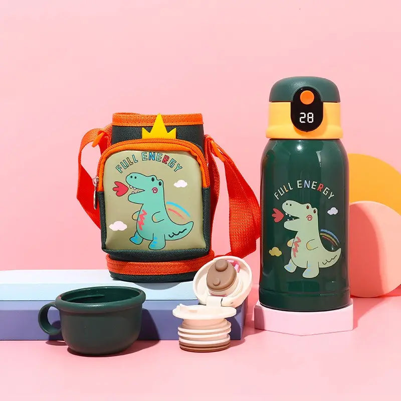 Stainless Steel Digital Smart LED Temperature Display Insulated Vacuum Flask with Sleeve, Straw, and Lid, 580ml - WBS0032