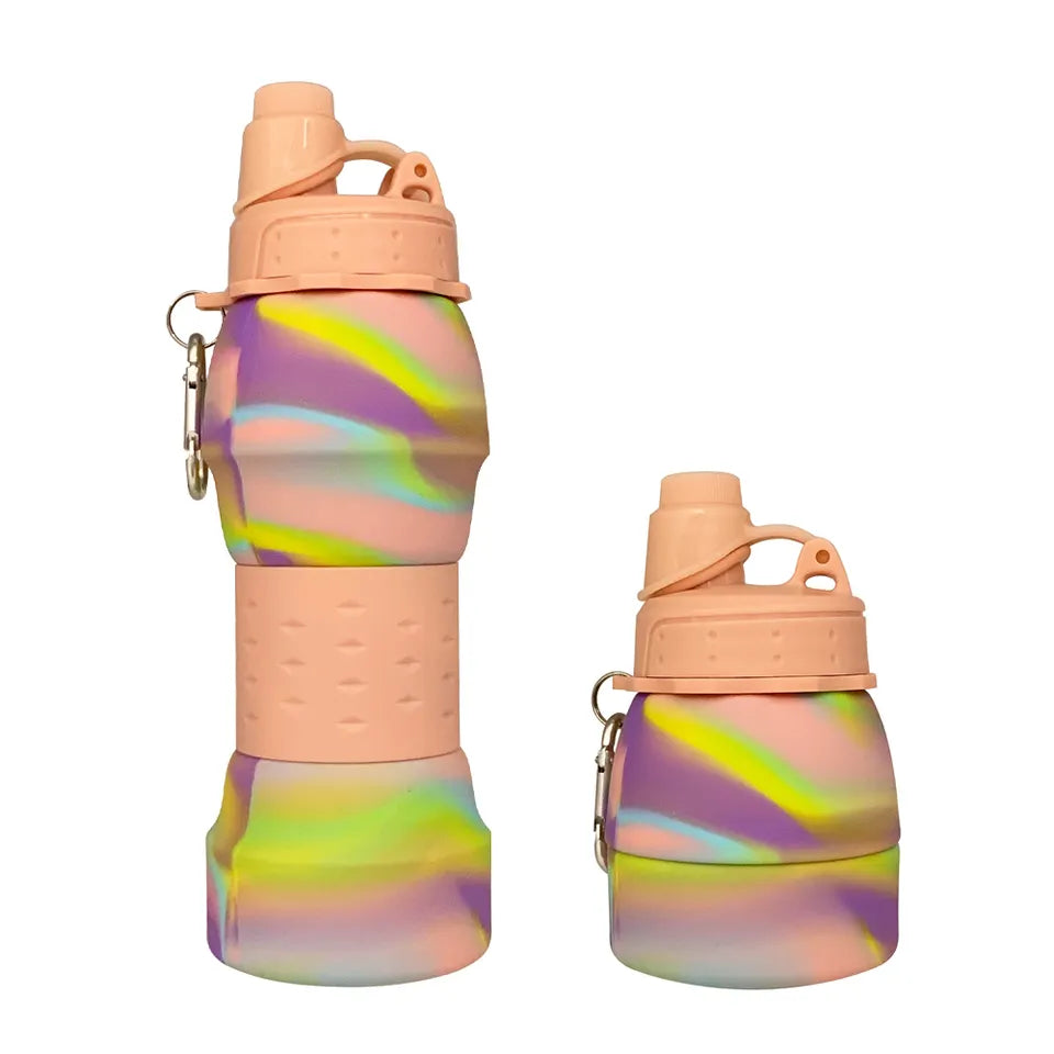 Silicone Collapsible Foldable Bottle for Sports - Camouflage Color, 600ml - WBI0007