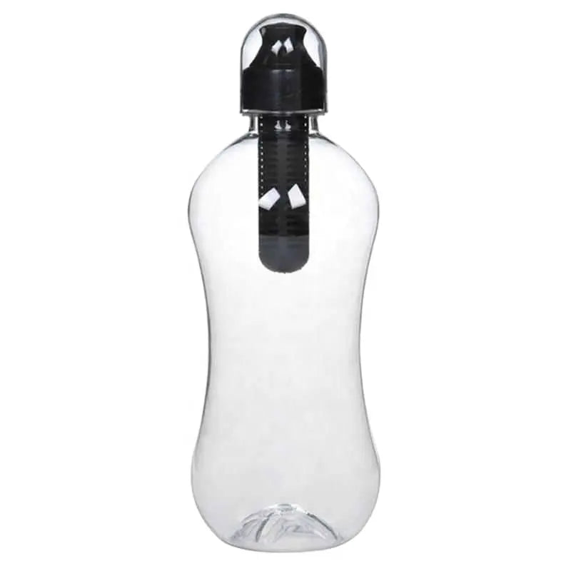 Plastic Bottle with Activated Carbon Filter for Camping Gym, 550ml - WBP0017