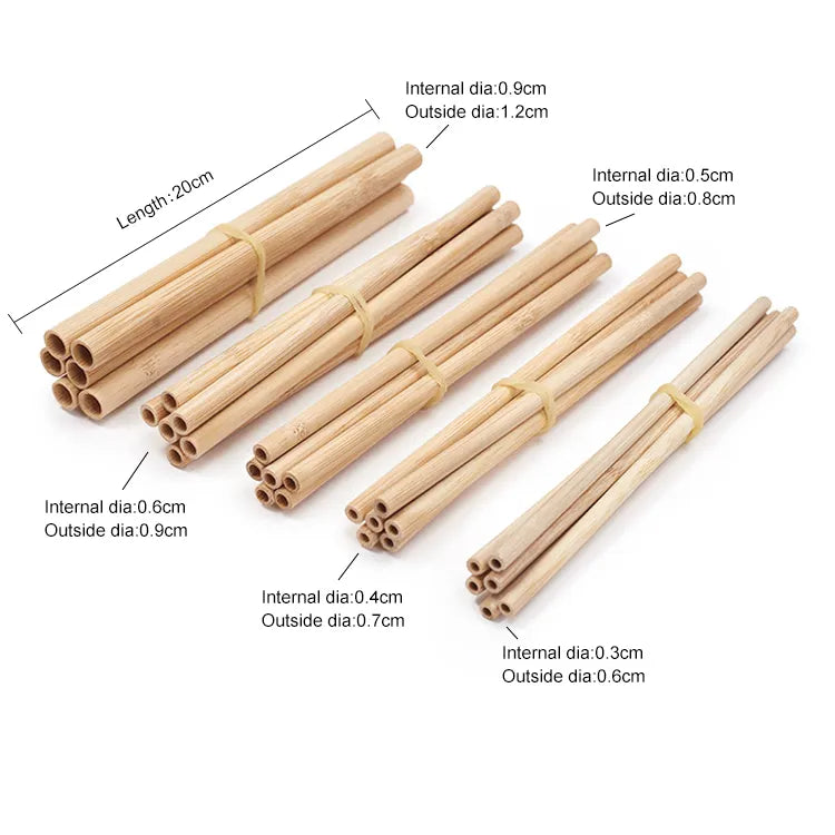 RSB0001 5 Eco-Friendly Reusable Bamboo Straw - Recyclable and Sustainable