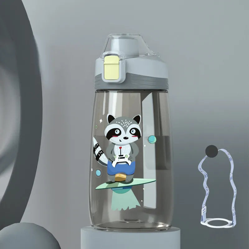 Portable Plastic Water Bottle for Children with Straw bottle - 500ml - WBP0032