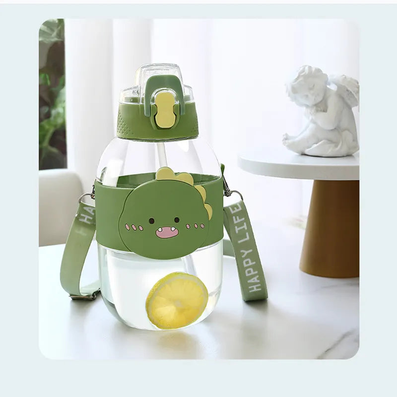 Leak-proof Plastic Bottle with Straw - New Design for Kids - 1100ml - WBP0030