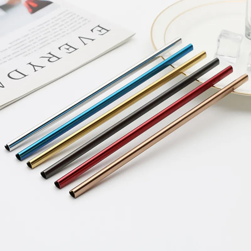 RSS0001 Premium Reusable Heart Shape Metal Drinking Straws - Stainless Steel 304, Perfect for Drinks