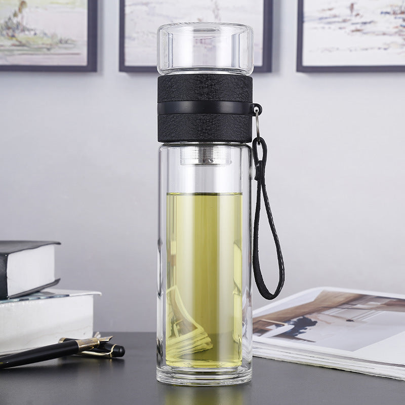 Double Wall Glass Bottle with Tea Infuser, 500ml - WBG0008
