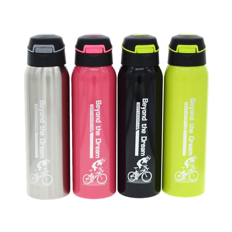Stainless Steel Thermal Insulated Bottle with Handle and Rope, 500ml - WBS0029