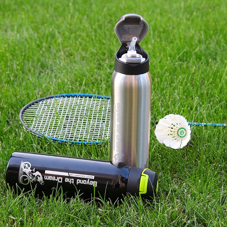 Stainless Steel Thermal Insulated Bottle with Handle and Rope, 500ml - WBS0029