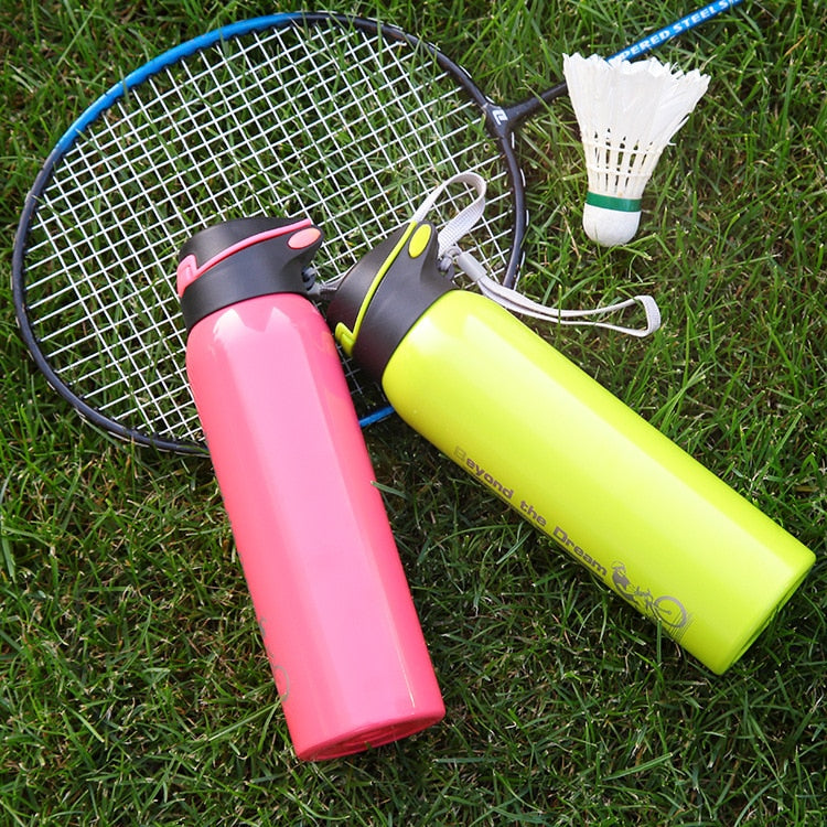 Stainless Steel Thermal Insulated Bottle with Handle and Rope, 500ml - WBS0029