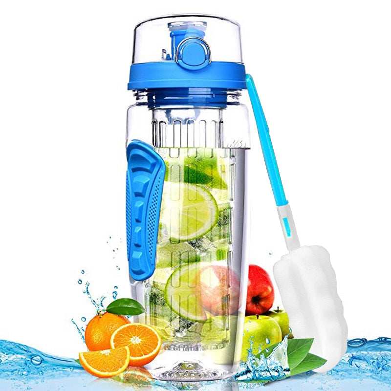 Tritan Plastic Portable Bottle with Fruit Infuser, 1L (32oz) - WBP0009