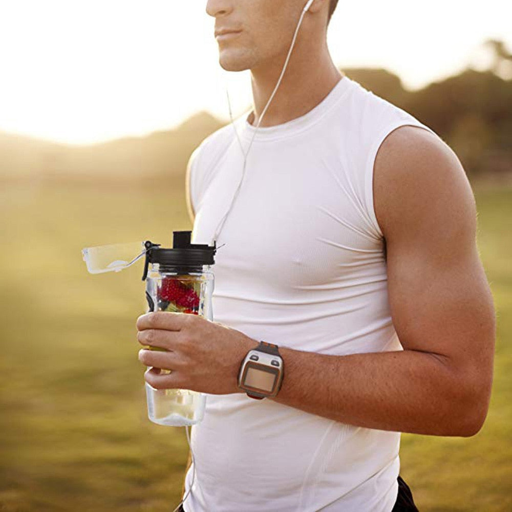 Tritan Plastic Portable Bottle with Fruit Infuser, 1L (32oz) - WBP0009