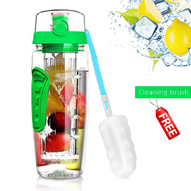 Tritan Plastic Portable Bottle with Fruit Infuser, 1L (32oz) - WBP0009