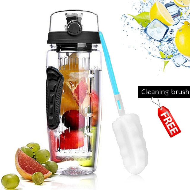 Tritan Plastic Portable Bottle with Fruit Infuser, 1L (32oz) - WBP0009