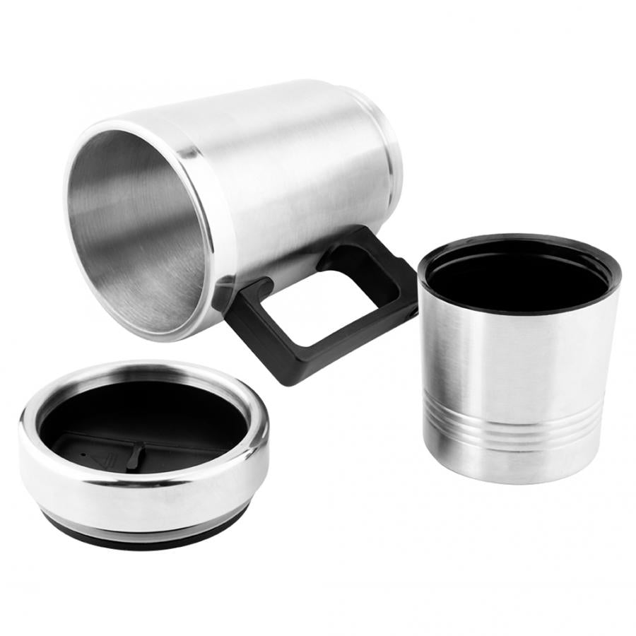 Vehicle Heating Cup 350ML + 150ML Stainless Steel Car Electric Kettle Coffee Tea Thermos Water Heating Cup 12V car water heater