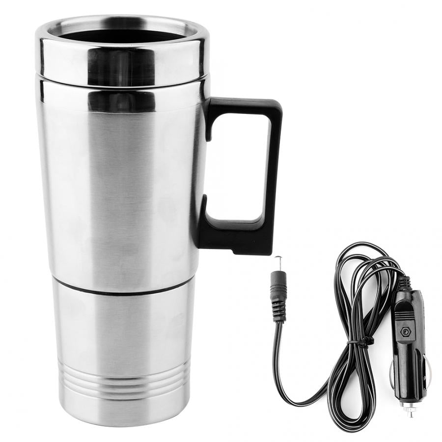 Vehicle Heating Cup 350ML + 150ML Stainless Steel Car Electric Kettle Coffee Tea Thermos Water Heating Cup 12V car water heater