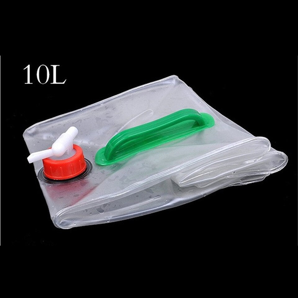 Foldable Plastic Large Water bag 10L 2.6Gal Collapsible Outdoor Camping Water Carrier Container Bag