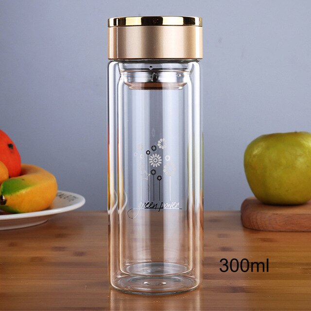 Double Wall Glass cup Bottles Tumbler Glass Tea Drinking, Teacup Coffee Water pot tea cup,Water Bottle cups Flask