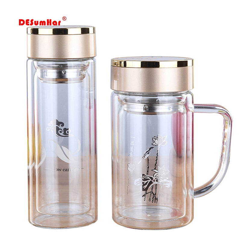 Buy Wholesale China Borosilicate Double Wall Glass Tumblers, Water Cup With  Pp Lid, Glass Straw, Logo Printing & Water Bottle Glass at USD 7.5