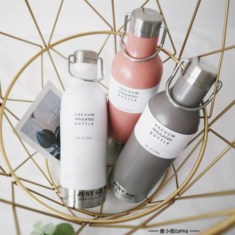 Stainless Steel Double Wall Vacuum Flask Thermos for Sports - 500ml WBS0023