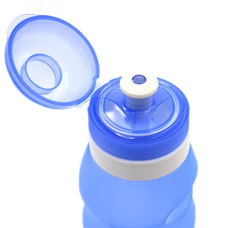 Portable Collapsible Silicone Bottle, 400ml, 600ml, Ideal for Travel and Outdoor Activities - WBI0002