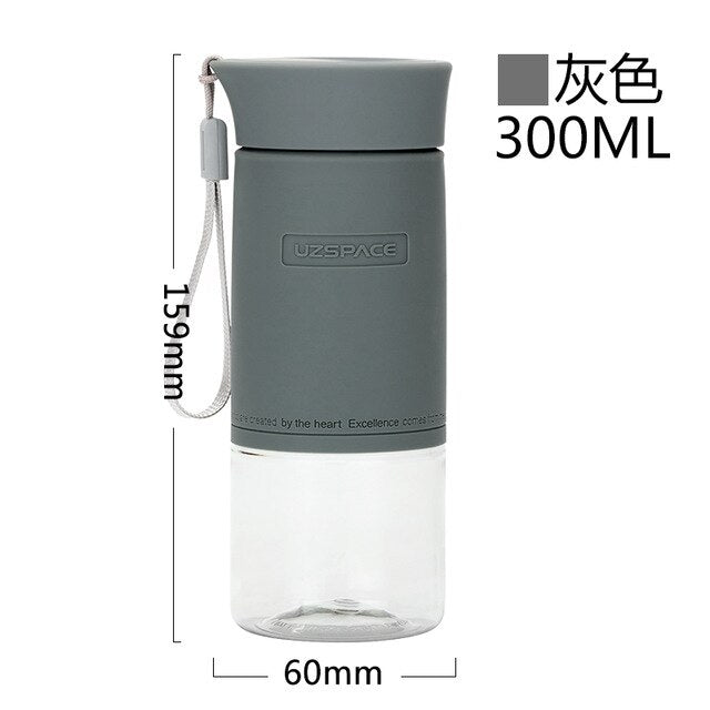 WBP0028 UZSPACE Colorful Silicone Sleeve Sport Tritan Water Bottle - 300ml