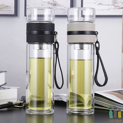 Double Wall Glass Bottle with Tea Infuser, 500ml - WBG0008
