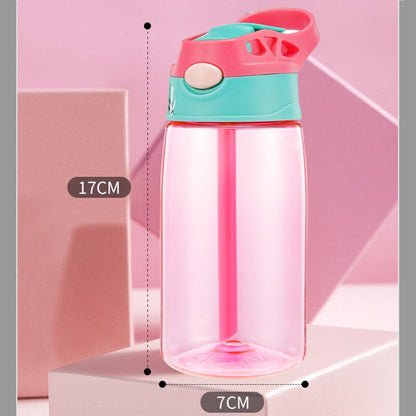WBP0047 Portable Plastic Water Bottles with Straw for Kids - 500ml