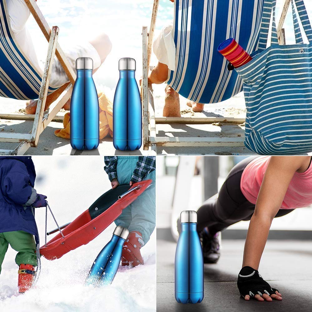 WBS0006 Stainless Steel Cola Shape Vacuum Insulated Flask - 1L (32oz), Perfect for Sports and Outdoor Activities.