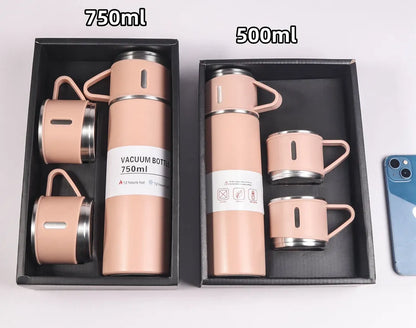 Stainless Steel Vacuum Insulated Flask Thermos Set in Gift Box - 3pcs, 500ml, 750ml - WBS0010