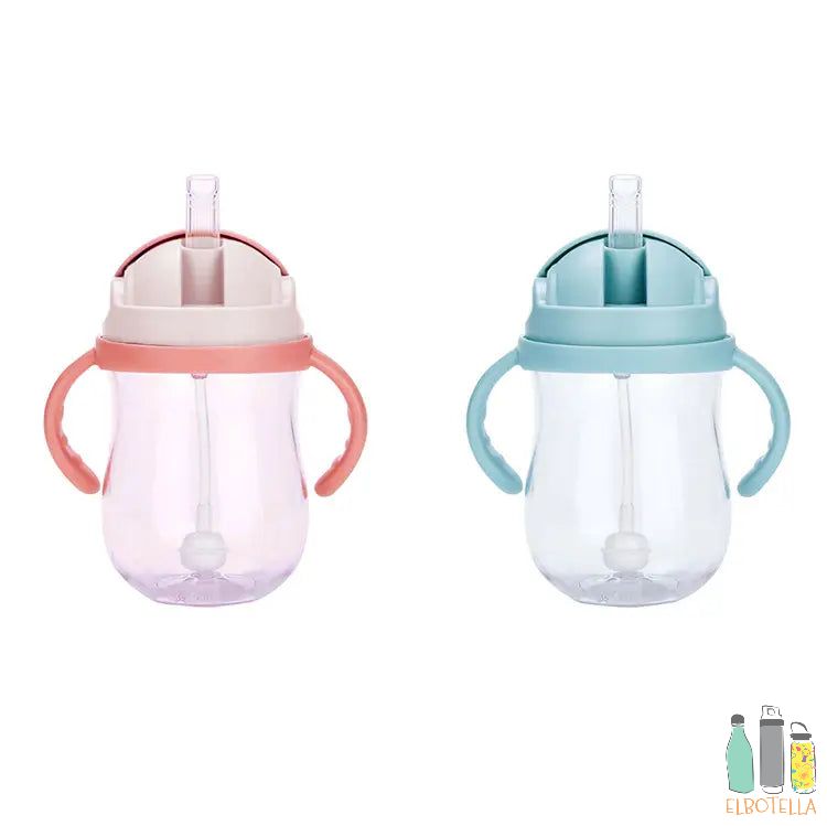 BFB0004 300ml Milk Cups Suction Feeding Bottle Training Leakproof Babies Silicone Drinking With Handles Water Wide Mouth Straw